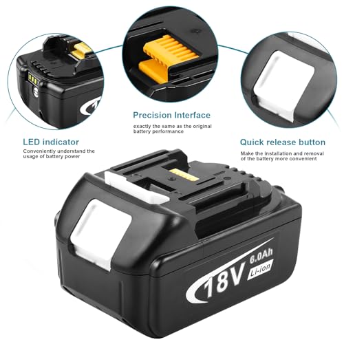 Fancy Buying [2Pack 18V 6000mAh Replacement Battery for BL1850 BL1815 BL1830 BL1835 BL1840 BL1860 LXT400 194204-5 194205-3 194230-4 194309-1