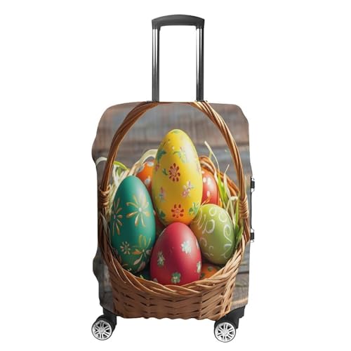 Basket And Easter Eggs Travel Luggage Cover Washable Anti-scratch Suitcase Protector Dustproof Protective Cover Case for Wheeled Luggage Fits 19-32 Inch Luggage