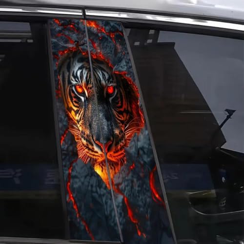Autocollants voiture tigre flamboyant lot de 2 stickers de personnalisation pour montants B