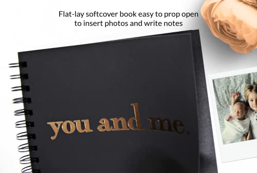 Álbum de fotos mini You and Me, con estampado en dorado, 6" x 7.5", 90 páginas en blanco, tapa blanda, álbum de recuerdos para amistades, álbum para fotos Polaroid Instax (negro/dorado) miniatura 3