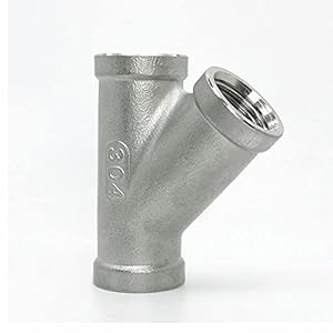 Connector, 1/4″3/8″ 1/2″3/4″ 1″1-1/4″ 1-1/2″2″ BSP Vrouwelijke Y Vorm 3 Manieren Connector Koppel Splicer Splitter, 304 Roestvrij Passende 1pc (Color : R Shape, Size : 3/4″)