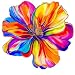 MAKTEM One Large Rainbow Hologrpahic Flower Car Decal, Waterproof Removable Flower Sticker for Bumper Window Panel Trunk, Peel and Stick on Car Vehicle Truck Window Laptop 1PC (One Rainbow)