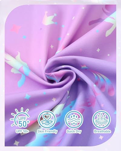 Girls Swim Cover Up Dress Long Sleeve Hooded Zip Up Bathing Suit Cute Ruffle Coverup Kids Pool Beach Robe 4-10Y4