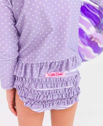 RuffleButts Baby/Toddler Girls Long Sleeve Rash Guard UPF50+ Sun Protected Bikini Swimsuit4