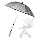 AqGwfcH Carrozzina per Neonati Trio, Rosa Ombrello Passeggino, Anti-UV Collassabile, Ombrellino Parasole Universale per Sedia A Rotelle Carrello,Grigio