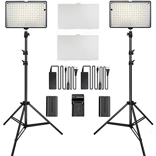 Kit 2 pcs Iluminador Refletor LED para Fotografia e Vídeo com bateria 24W
