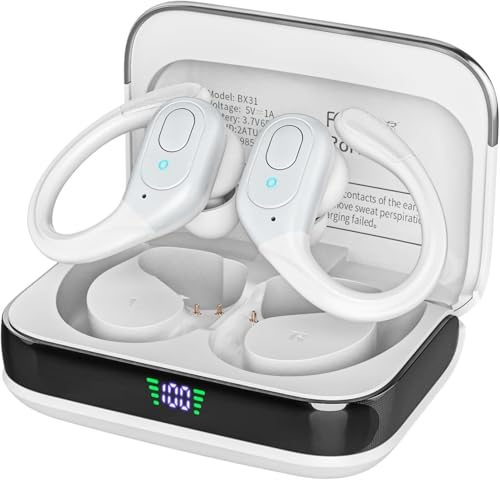 sajawass Wireless Earbuds, Sports Bluetooth Headphones, 75Hrs Playtime Ear Buds with LED Power...