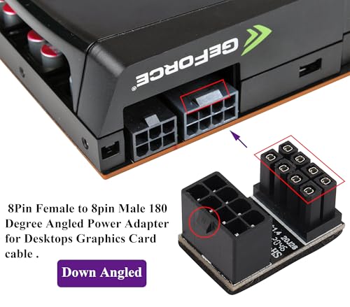 Adaptador de conector PCIe 8 Pin hembra a macho 2 unidades miniatura 5
