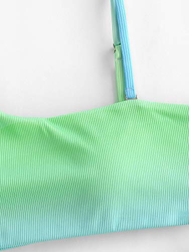 Zaful One Shoulder Bikini Contrast Color Patchwork Cutout Ribbed Two Tone One Piece Swimsuit #TOP4