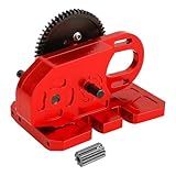 RZXYLRC Heavy Duty LCG 2 Low Differential Gearbox Transmission with Gear Skid Plate for 1/10 RC Crawler Axial SCX10 I II III Capra TRX4 Upgrade Parts (red)