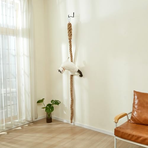 Cuerda de sisal para gato 1.9" x 6.56 pies con gancho para pared miniatura 4