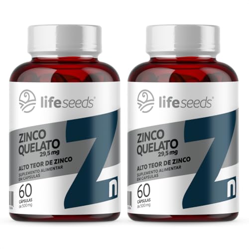 Zinco Quelato 29,5mg Concentrado - 2 Potes - 120 Cápsulas (4 Meses)