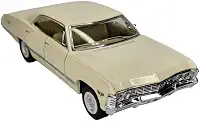 Miniatura Carrinho De Ferro chevrolet impala 1967 Abre a Porta Carro antigo de Coleção Metal (impala bege)