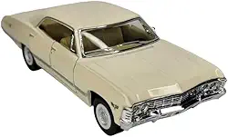 Miniatura Carrinho De Ferro chevrolet impala 1967 Abre a Porta Carro antigo de Coleção Metal (impala bege)