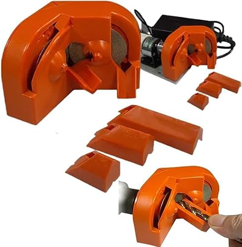 Multipurpose Drill Bit Grinding Sharpener,Drill Bit Sharpener for High-Speed Steel,Premium Drill Bit Sharpener Quickly Easily Sharpening Drill Bits, for All Bits Portable Tool (Orange)