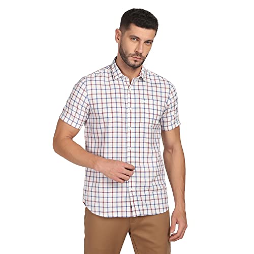 Image of blackberrys Checks Cotton Slim Fit Mens Casual Shirt