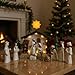 WANCHIY Nativity Set Indoor Christmas Decoration- 13 Pieces Nativity Scene with Manger for Nativity Scene Indoor Use, The Nativity Story Figures- Christian Religious Nativity Sets & Figures (Classic)