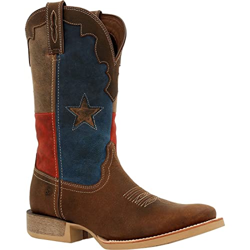 Durango Men's Rebel PRO Western Boot, Dark Chestnut and Texas Flag, 11