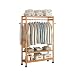 Feifei Porte Manteau Portemanteau Support à vêtements en Bois avec Roues Vêtements Rails Suspendus 4 Crochet 3 rangées Organisateur de Chaussures et Chapeau - 4 Tailles (Size : 100×36×160CM)