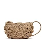 MISAKO Dondy bolso bandolera media luna efecto rafia Mujer - Dondy Natural 14x33x4cm