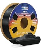 OVERTURE PETG Filament 1.75mm with 3D Build Surface 200 x 200 mm 3D Printer Consumables, 1kg Spool (2.2lbs), Dimensional Accuracy +/- 0.05 mm, Fit Most FDM Printer, Black