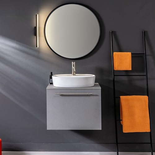 Norbe | Lavabo Da Appoggio In Ceramica | Lavandino In Appoggio | Lavandino Ovale | Finitura Bianco Lucido | (Bianco, 50 Cm) - 8