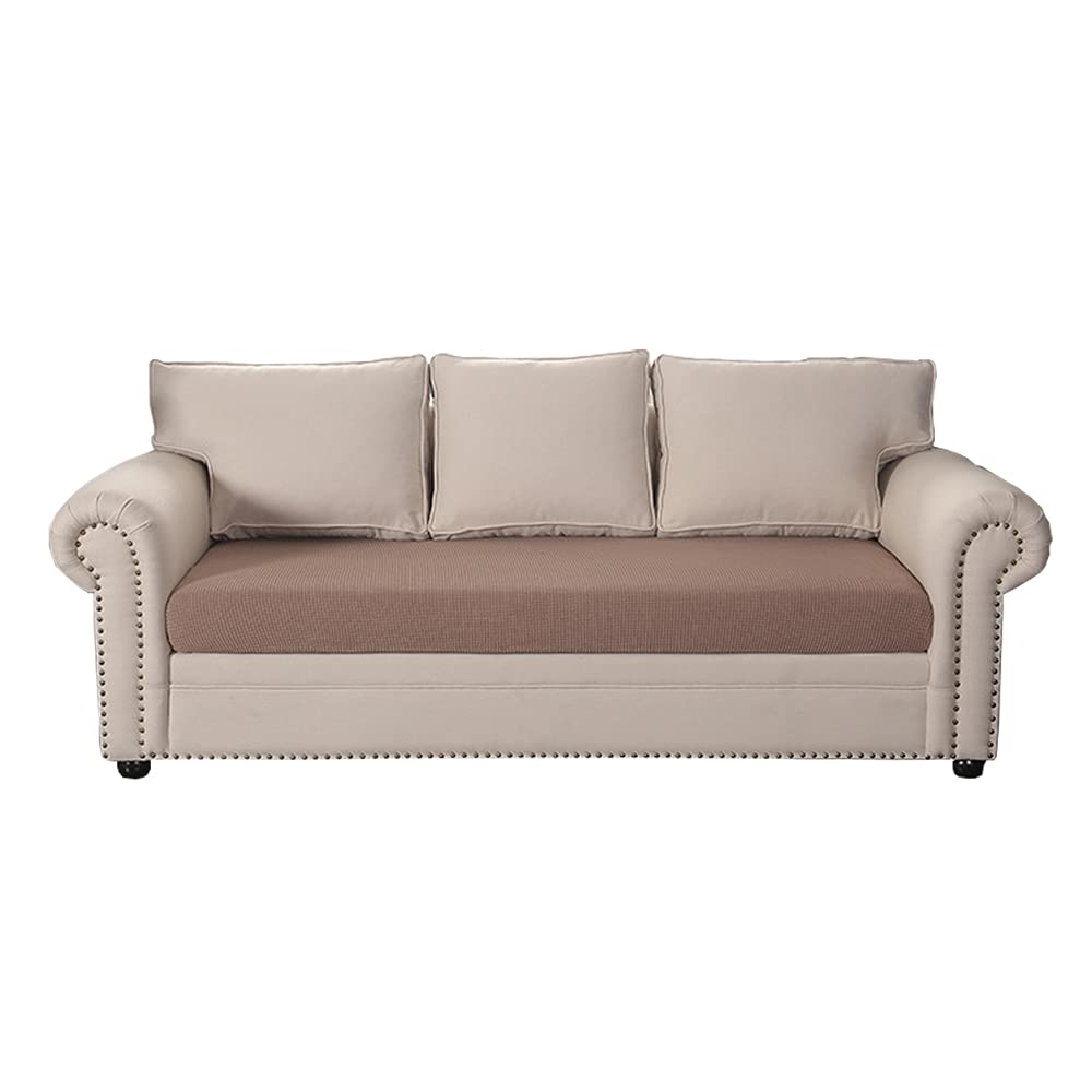 Bestenrose Sofa Cushion Cover Stretch Sofa Seat Cushion Cover 1piece Checks Jacquard Spandex Polyester Fabric Stretchy Seat Covers Protector for Furniture Protection Decoration (1 Seater, Camel) — image 1