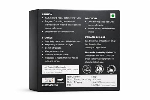 Image of Himalayan Shilajit Resin | Sun-Dried Natural Supplement Enriched with Magnesium | Boost Muscle Growth & Stamina (25g, 60 Servings)