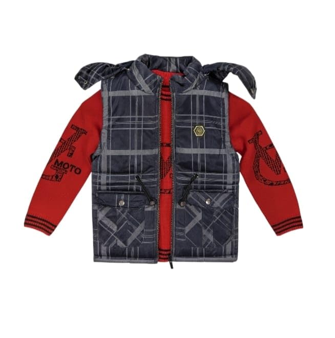 Kids Boys Jacket Half Sleeve with Sweater Jacket For Kids (IN, Age, 5 Years, 6 Years, Regular) 1