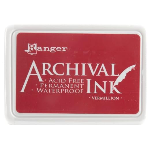 Ranger Vermillion Dye Permanent Waterproof Ink Pad, Multicolor