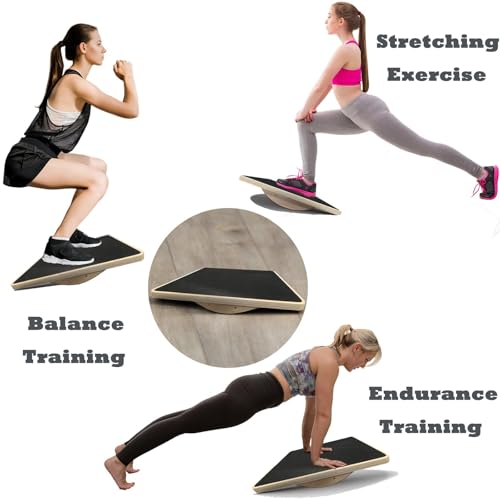 Jppsujj BALANCE BOARD Wobble Balance Board Anti-Slip Wood Balance Board For Physical Therapy, Wooden Wobble Board & Rocker Board For Adults, Ideal Balance Board For Standing Desk thumb #4