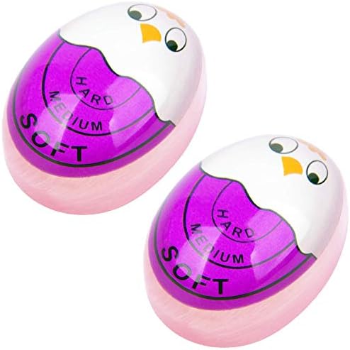 Egg Timer Sensitive Hard & Soft Boiled Color Changing Indicator Tells When Eggs are Ready (Purple 2pcs)