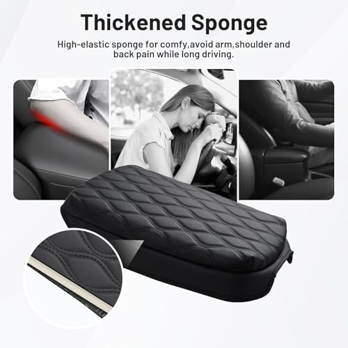 Image of Autorder Center Console Cover for Nissan Frontier 2022-2025 2026 Accessories Armrest Cushion Cover Nappa Leather Middle Console Covers Frontier Console Cushion Pad Anti-Scratch