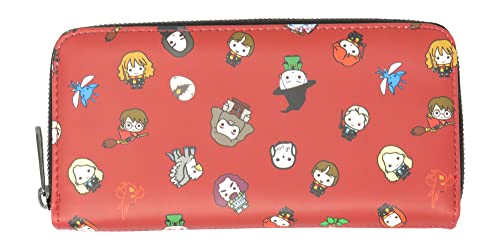 Loungefly Harry Potter Chibi Characters Maroon Allover Print Zip Around Wallet2