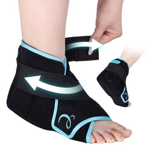 Comfytemp Ice Pack Wrap for Foot & Ankle Reusable Hot Cold Compress for Sports Injuries Adjustable Gel Pack for Ankle Soothing Discomfort Sprains Swelling Surgery Recovery - 1 Pack
