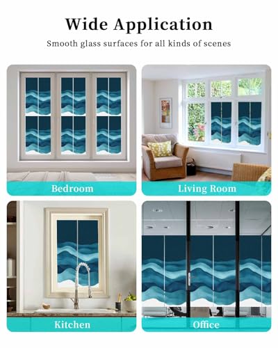 Window Privacy Film Teal Ombre Stained Glass 19.6"x39.3" miniatura 6