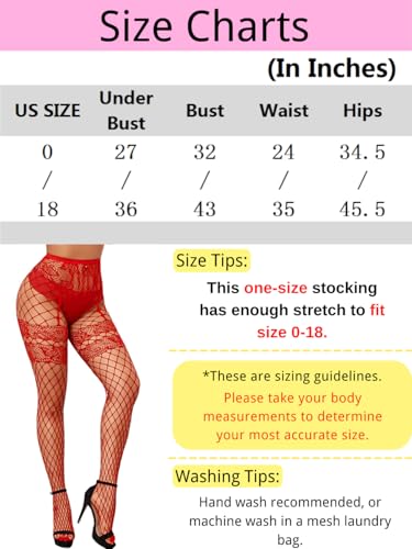 Image of ChiaoLezhee Sexy Wide Fishnet Tights, Floral Lace Garter Stockings For Women, Fishnets Fish Net Fits 0-18