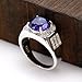 925 sterling silver square CZ cubic zirconia inlaid classic men's ring simulated diamond ring wedding/engagement/anniversary/Valentine's Day engagement ring fashionable silver jewelry party accessories Size 7-13(8, Blue)