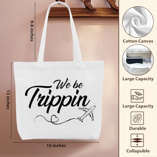 Beach Travel Gifts Canvas Tote Bag, Reusable Grocery Shopping Bag Summer Beach Gifts for Women Girls Girls Trips3