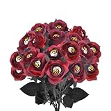 Photo Gallery honseadek 15 rose artificiali per halloween con occhiello, fiori spettrali neri arancioni viola rossi per feste e decorazioni per la casa, bouquet gotico, 38 cm (rosa rossa) Photo Gallery honseadek 15 rose artificiali per halloween con occhiello, fiori spettrali neri arancioni viola rossi per feste e decorazioni per la casa, bouquet gotico, 38 cm (rosa rossa)