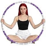 Umllpet Hula Hoop Reifen für Erwachsene, 0,9 kg Fitnessreifen zum Abnehmen, Lila, 8 Segmente Abnehmbar, 93 cm Durchmesser, Edelstahl