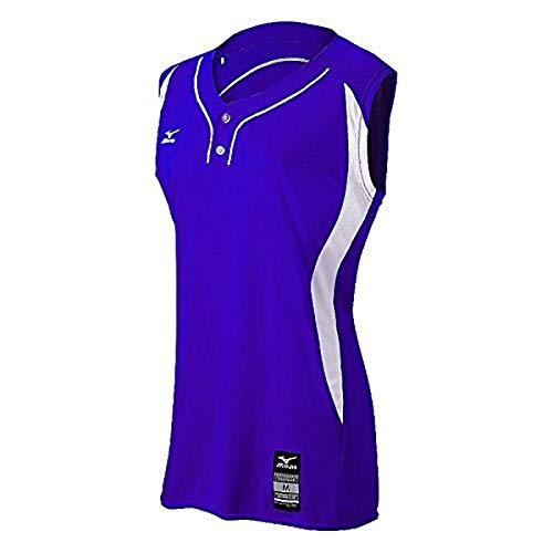 Maillot de baseball sans manches Mizuno Elite violet et blanc taille XXL