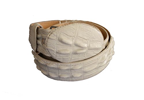 HEAVY DUTY COW HIDE EMBOSSED CROCODILE ALLIGATOR DESIGN LEATHER BELT