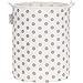 Sea Team 19,7 Zoll große Größe wasserdichte Beschichtung Ramie Cotton Fabric Folding Wäschekorb Eimer Zylindrische Sackleinen Leinwand Aufbewahrungskorb mit stilvollen grauen Punkt Design