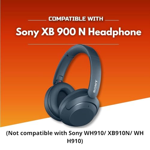 Image of Crysendo Replacement Ear Pads Compatible with Sony WH-XB900N /WH-CH710N Headphones | Soft Protein Leather & Memory Foam Cushion, Noise Isolation Earpads (Black)