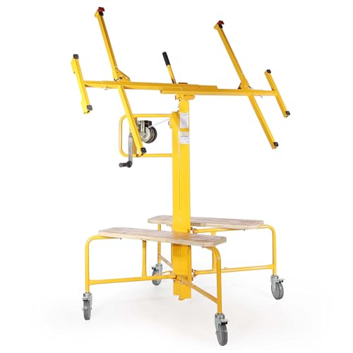 Wiltec Lève-panneaux, lève-plaques de plâtre - capacité de charge max. 75 kg - Hauteur 140-350 cm - Largeur max. 294 cm - Aide au montage Construction à...