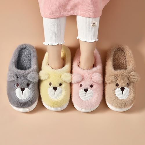 Toddler Boys Girls cute Animal Slippers Indoor House Shoes for Winter Warmth Shoes Cartoon Soft Fuzzy Plush Slippers4