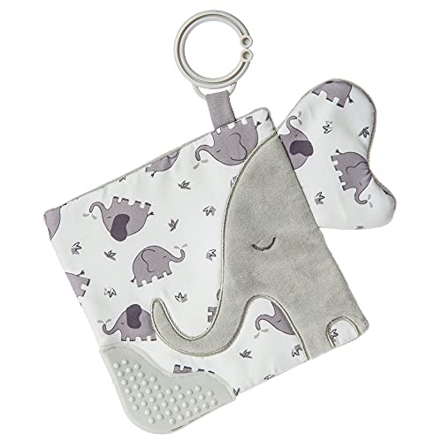 Image of Mary Meyer Afrique Crinkle Teether Toy with Baby Paper and Squeaker, 6 x 6-Inches, Elephant