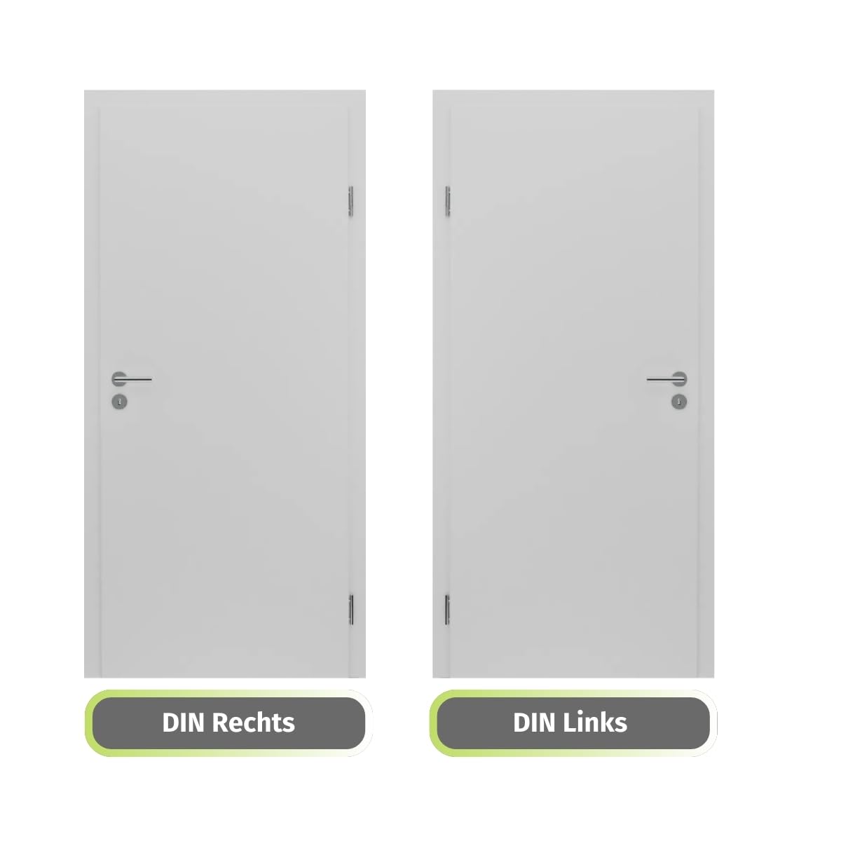 HORI Wohnungseingangstür mit Schallschutz Weiß RAL9016 glatt - DIN A4 links/rechts - massive Vollspan-Mittellage - Designkante & Profilzylinderschloss - ohne Rahmenteile -860 x 2110 x 40MM