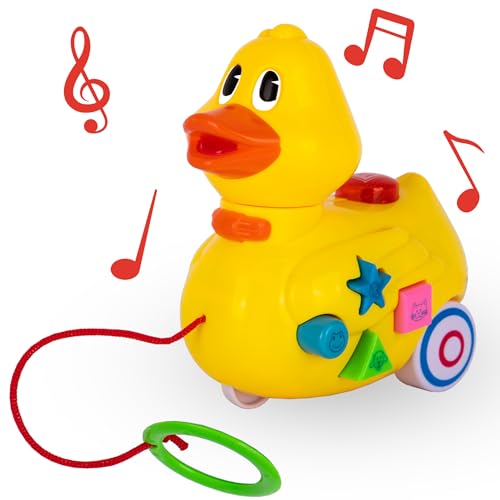 ArtCreativity Musical Duck Toy for Toddlers - Light-Up Baby Duck Toys with Sounds & Music - Pull Along Duck Toy for Kids, Babies & Toddlers - Fun Gift for Boys & Girls